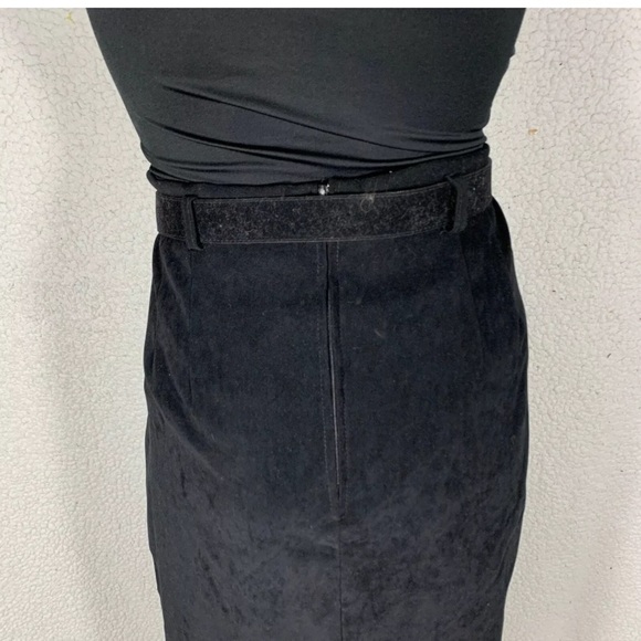 Vintage High Waist Belted Pencil Maxi Skirt Womens 14 Preppy Office Western - Picture 6 of 7